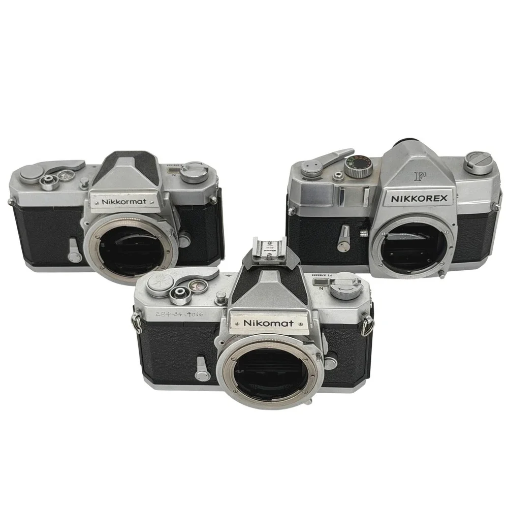 Vintage Nikon 35mm SLR Camera Body Lot Nikkorex F Nikkormat FT Nikomat FT PARTS
